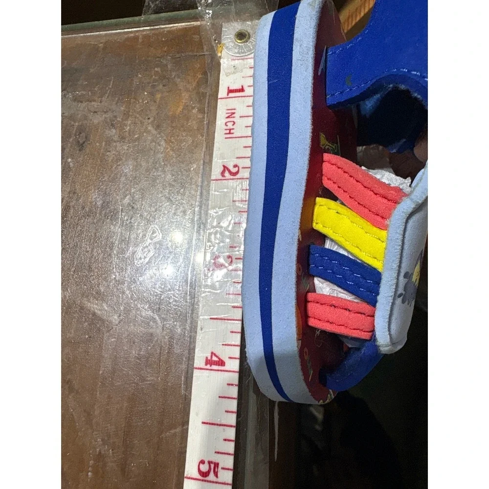 Sesame Street Elmo Toddler Sandals Blue Red Yellow Nautical Sailboat Size 4.5in